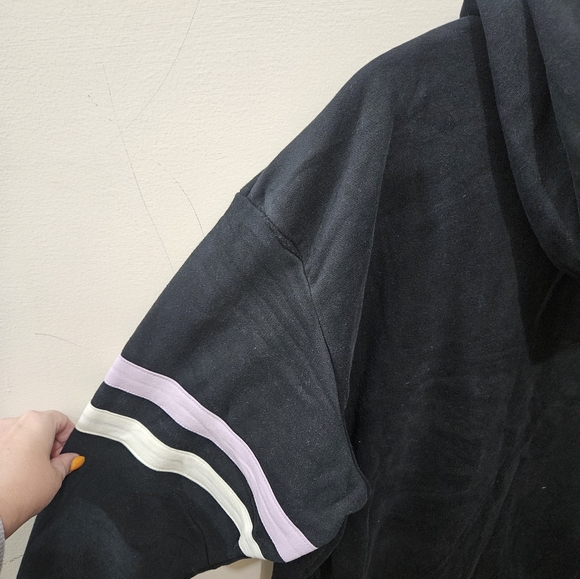 Russell Athletic Black Purple Heavy Fleece Lined Long Sweatshirt Hoodie XLarge - Picture 9 of 13